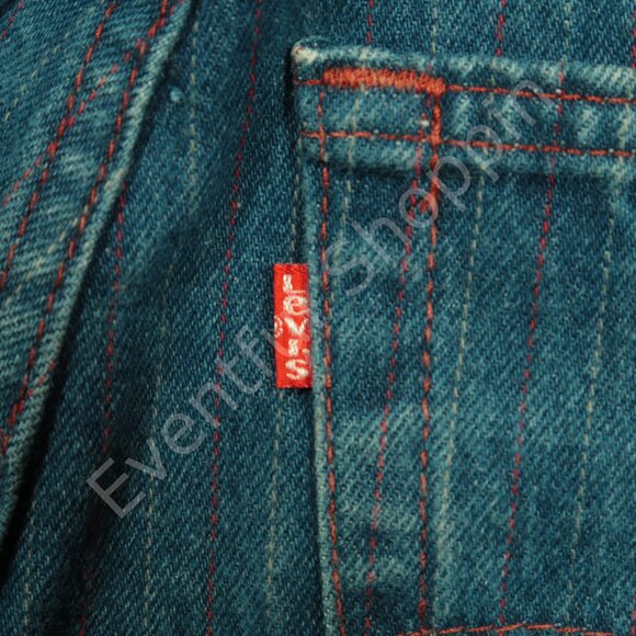 Vintage Levis 505 Shorts Womens 24 Blue 505 Railroad Stripe Denim 1980s - Picture 4 of 8